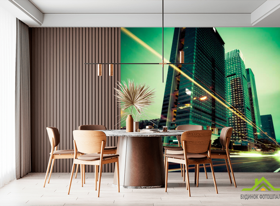 выбрать Фотообои Дома и свет Фотообои Современный город на стену