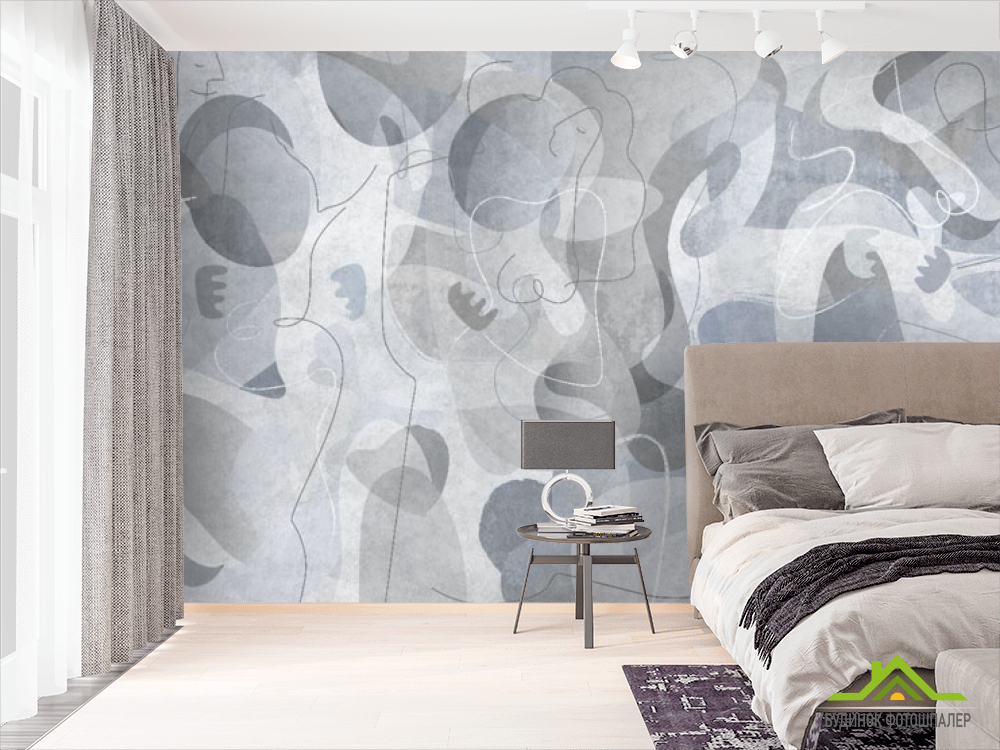 Фотошпалери Геометричні силуети синя