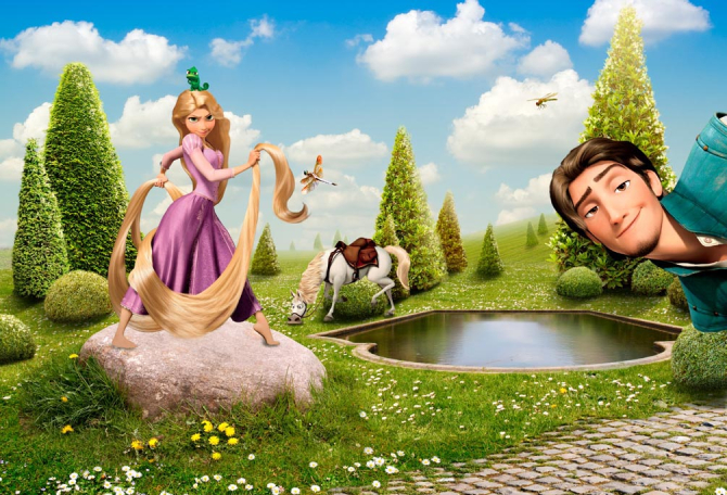 Фотошпалери Рапунсель в саду