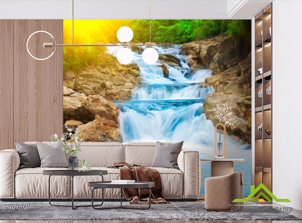 выбрать Фотообои Сила води, скалы Фотообои Водопад на стену