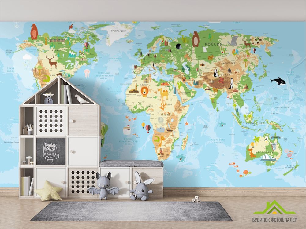 Шпалери в дитячу Карта