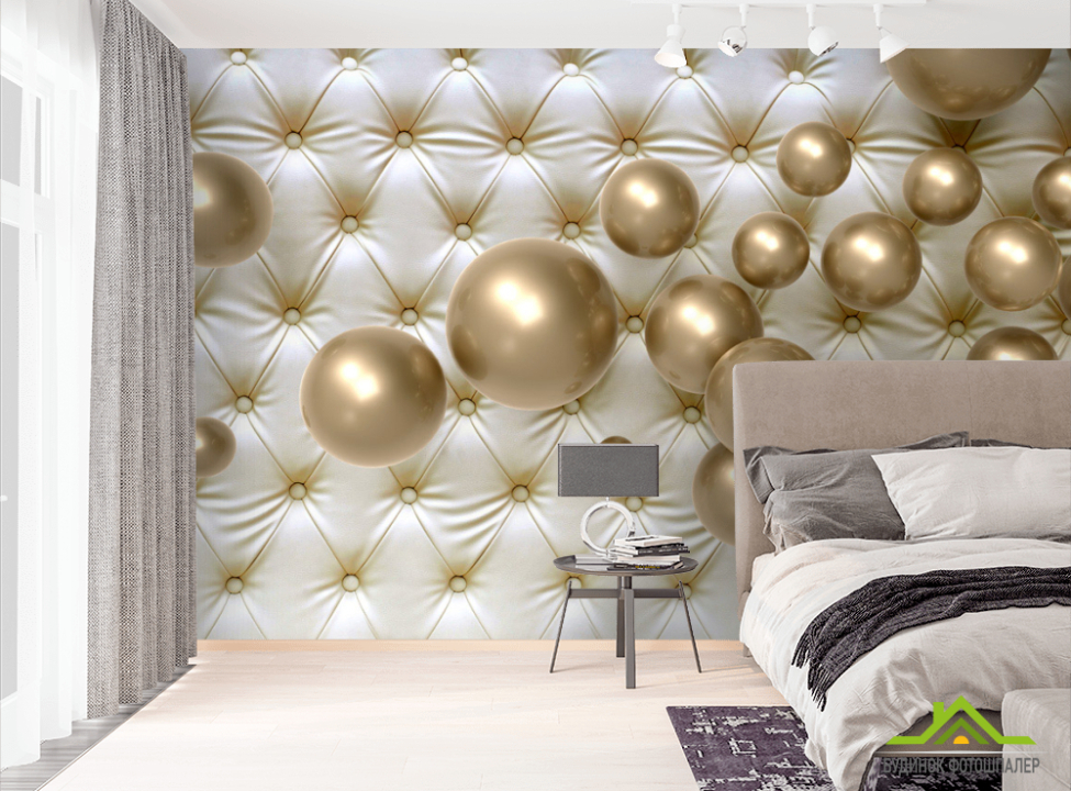 выбрать Фотошпалери Золоті кульки Фотошпалери стереоскопічні на стіну