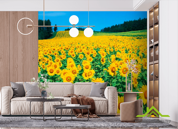 Фотообои Поле подсолнухов