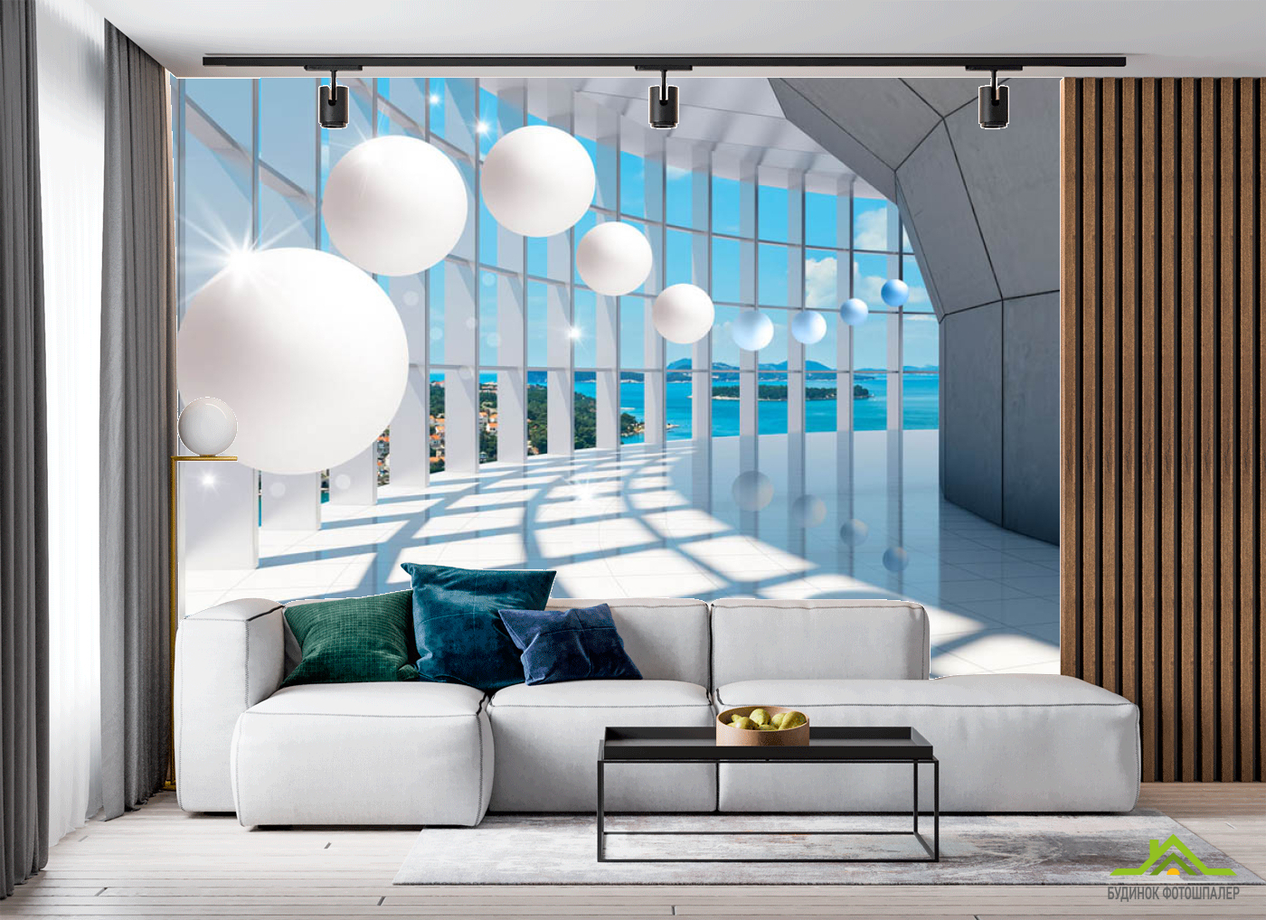 Фотообои Вид на море и шары