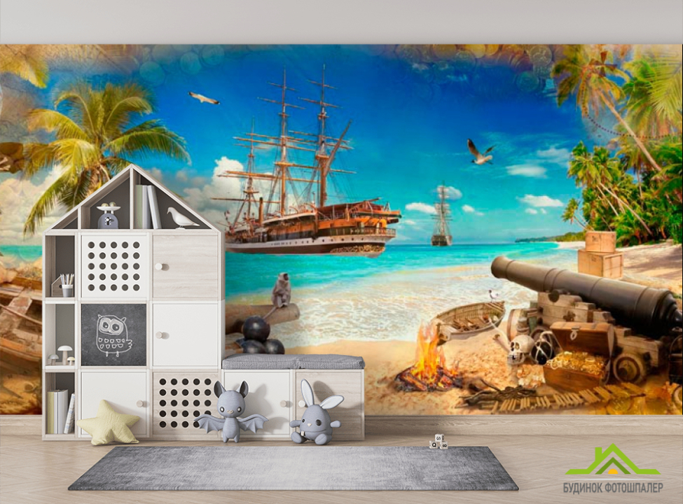 выбрать Фотообои Пиратский корабль Фотообои пираты на стену