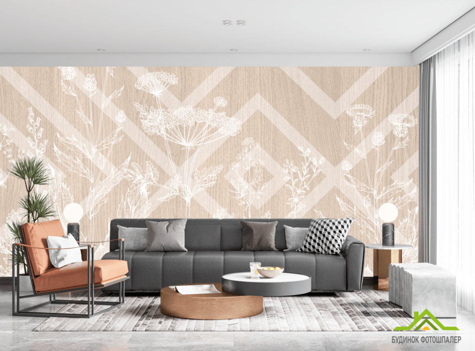 выбрать Фотошпалери Векторний кріп на тлі дерева Фотообої по стилю на стіну