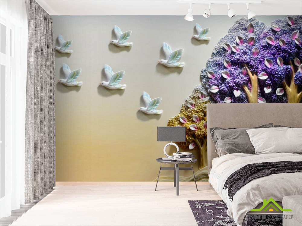 Фотошпалери Дерева з птахами