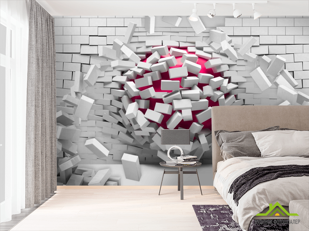 Фотошпалери 3d цегляна стіна