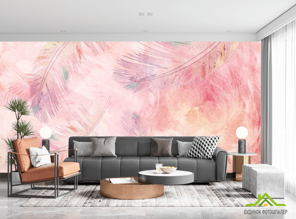 выбрать Фотошпалери Пір'я рожеві Фотошпалери пір'я на стіну