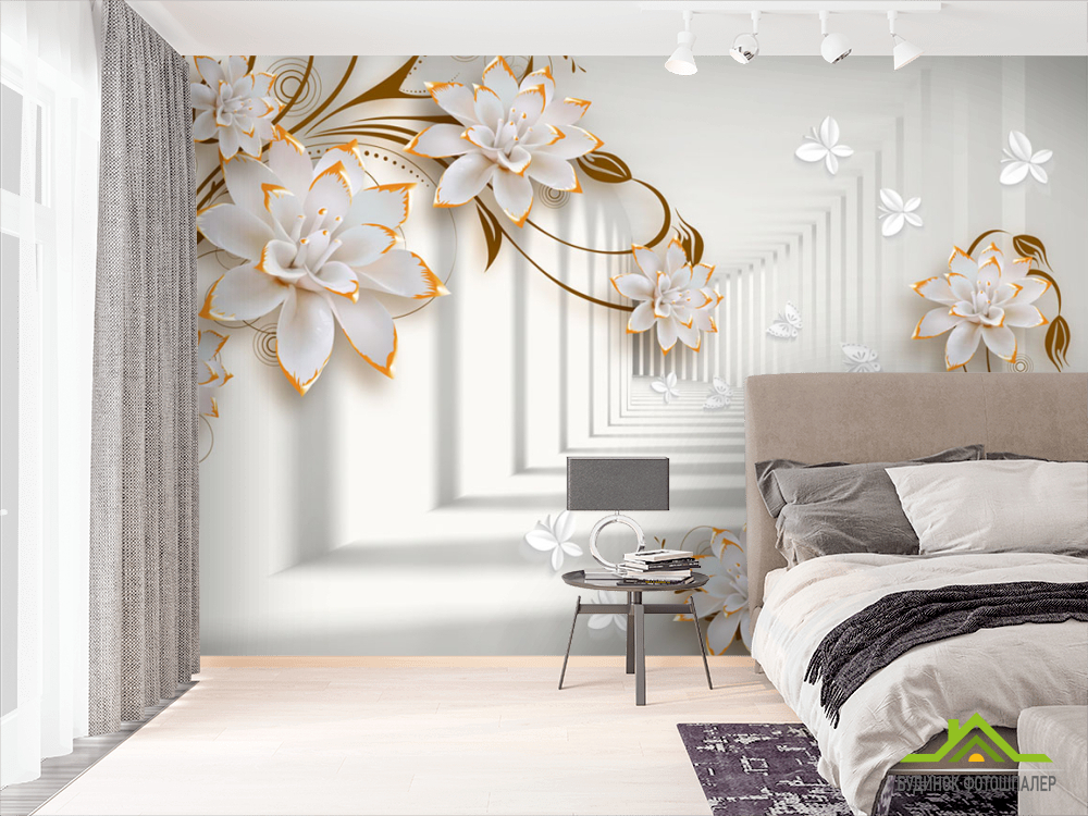 Фотошпалери Тонель з керамічними квітами