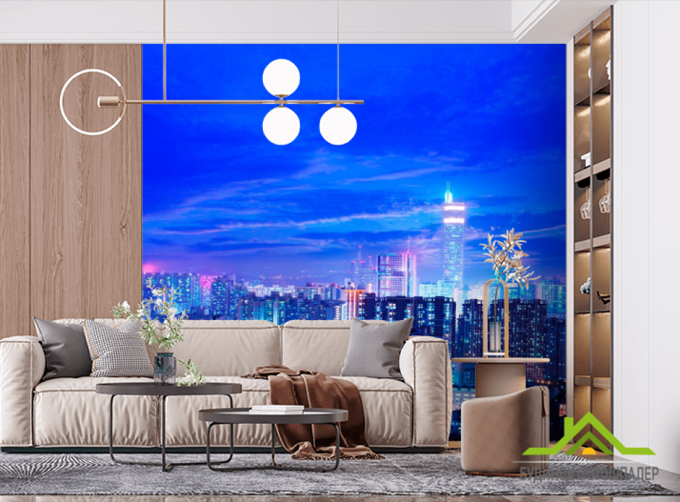 выбрать Фотообои Чикаго в синем Фотообои Город на стену