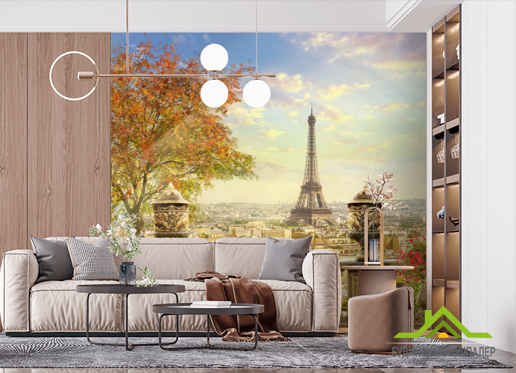 Фотообои Балкон, город, дерево