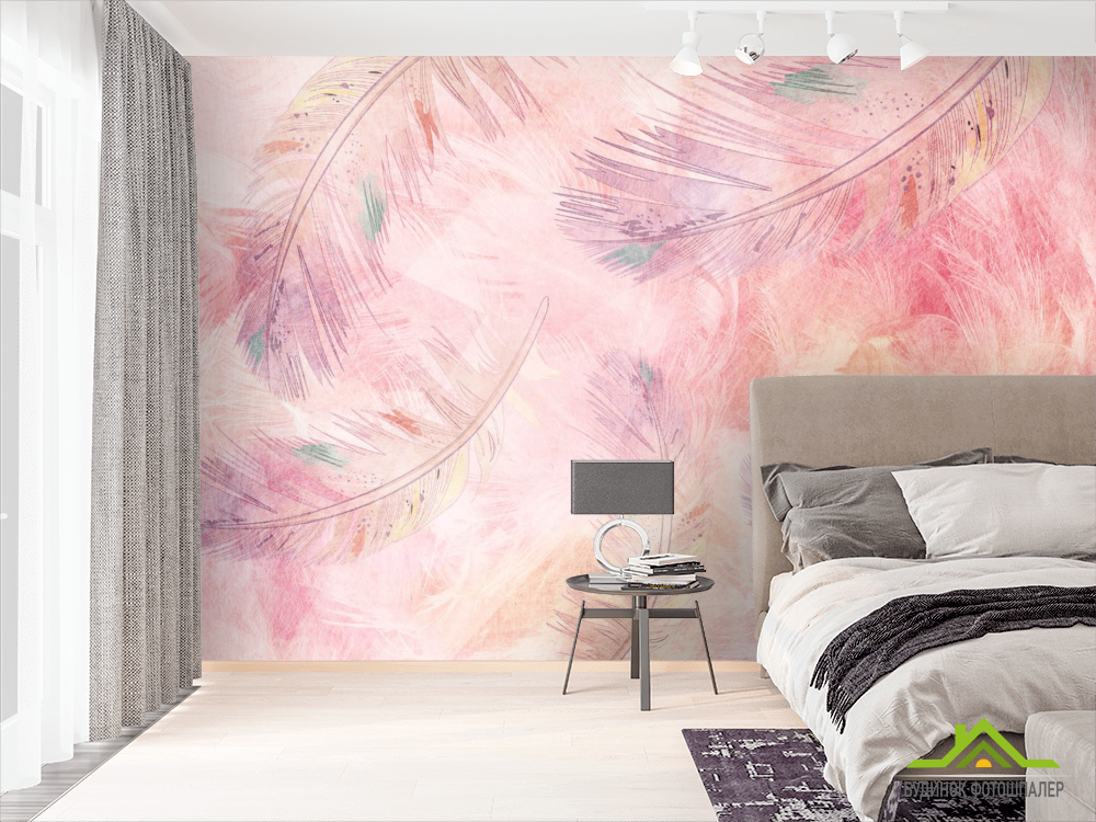 Фотошпалери Пір'я рожеві