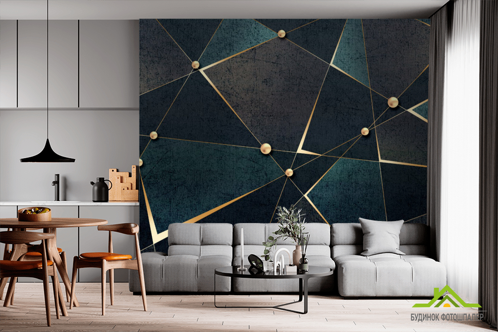 Фотообои золотые линии