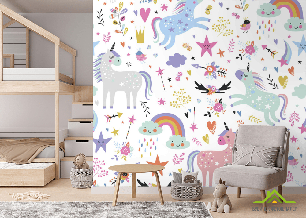 Фотошпалери Принт з єдинорогами