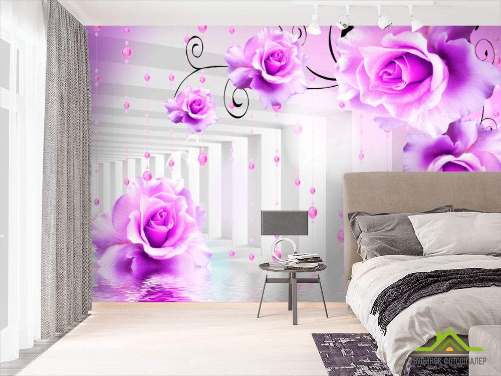 Фотошпалери Фіолетові квіти в тунелі