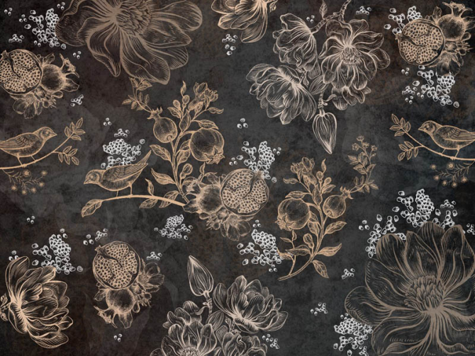 Фотошпалери коричневі квіти