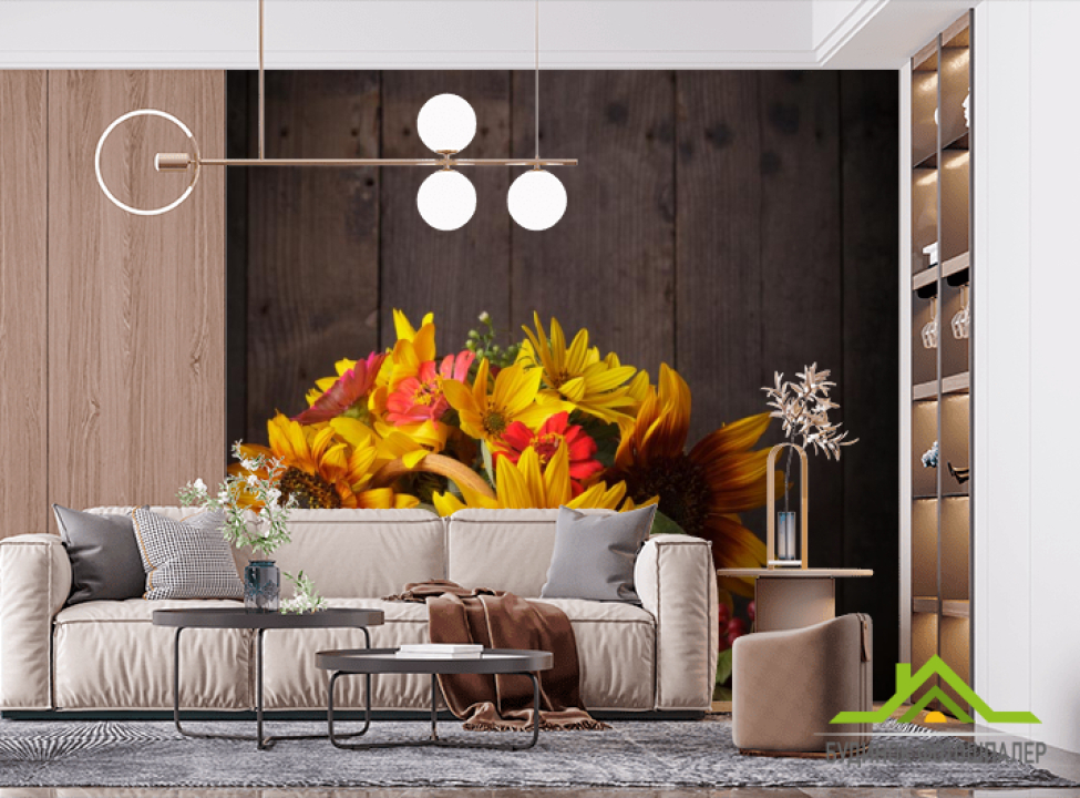 выбрать Фотообои подсолнухи в корзине Фотообои подсолнухи на стену