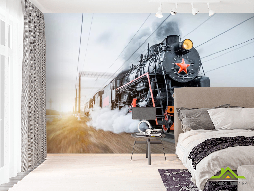 Фотошпалери паровоз в русі