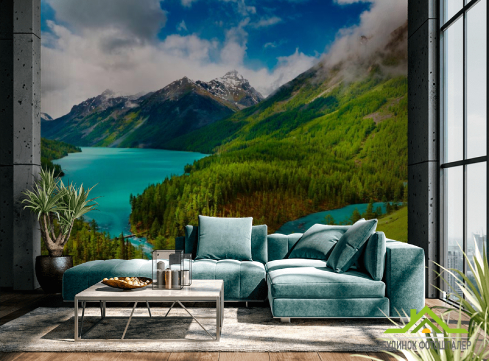 выбрать Фотообои Тучи идут в горы Фотообои Горы на стену