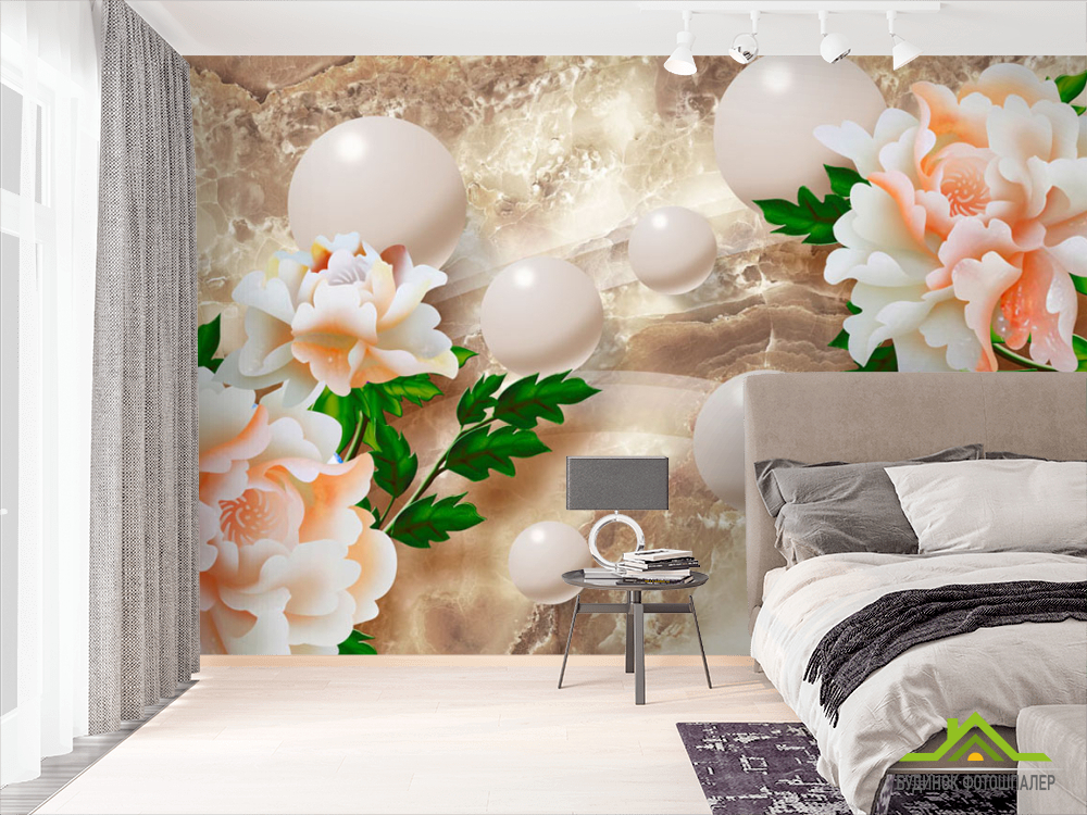 Фотошпалери Барельєфні квіти