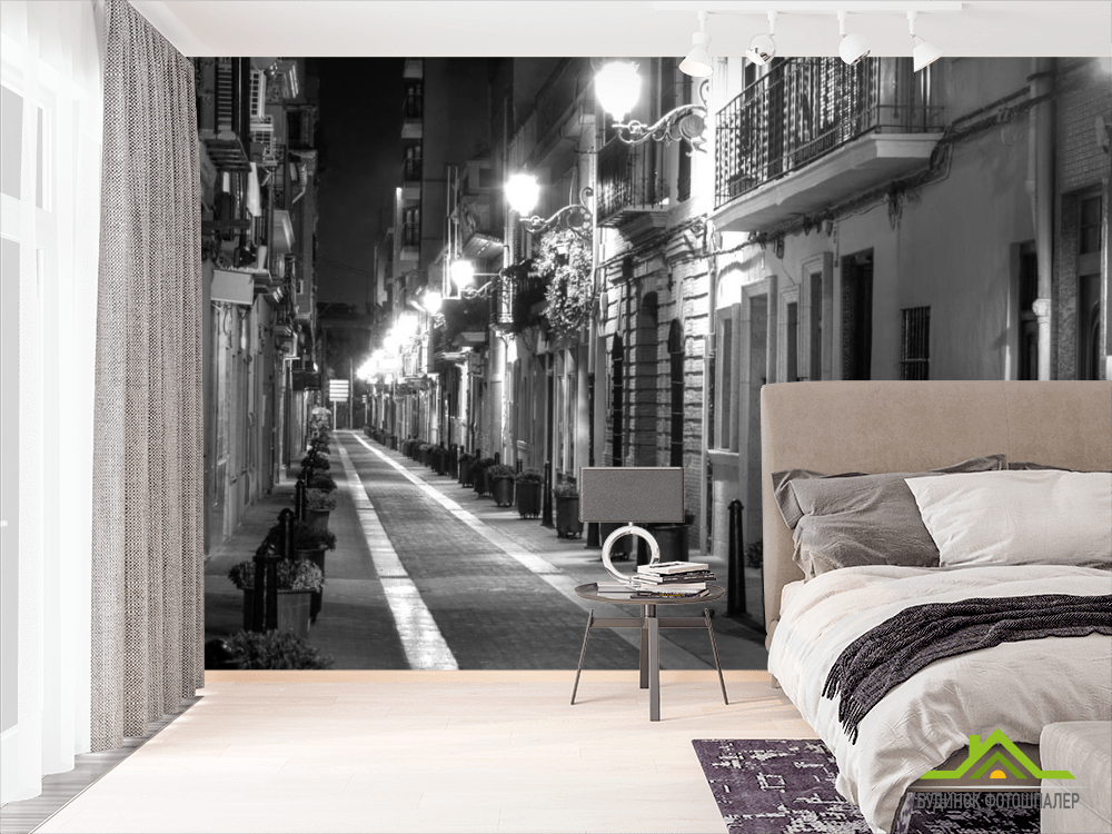 Фотообои Ночная красивая улочка