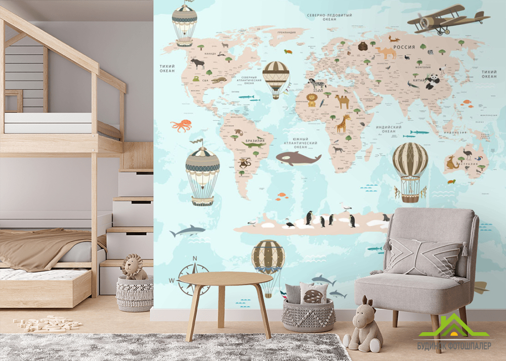 Шпалери в дитячу Карта