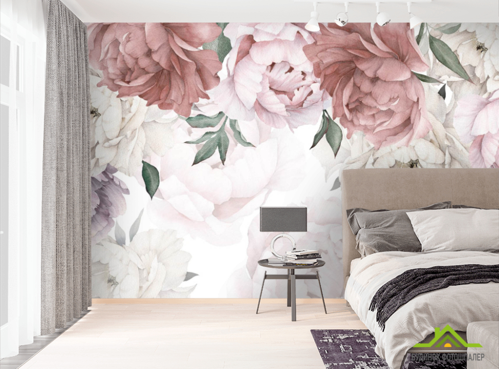 выбрать Фотошпалери акварельні півонії Фотошпалери Півонії на стіну