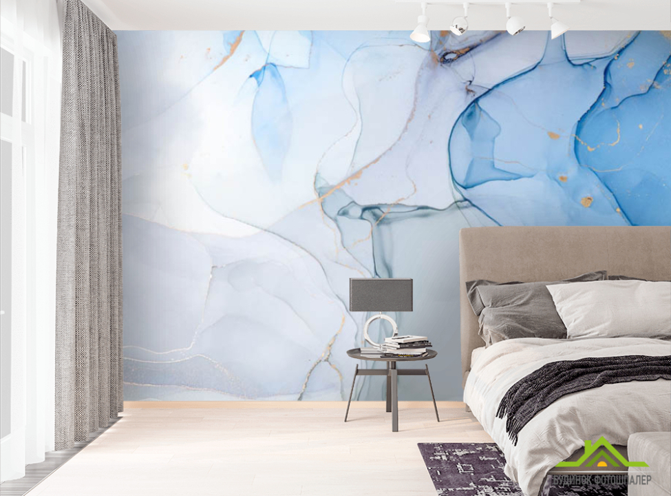 выбрать Фотошпалери флюїд Блакитний Фотошпалери Fluid art на стіну
