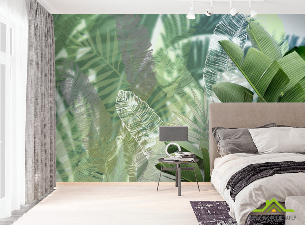 выбрать Фотообои Листья дизайнерские Фотообои тропические листья на стену
