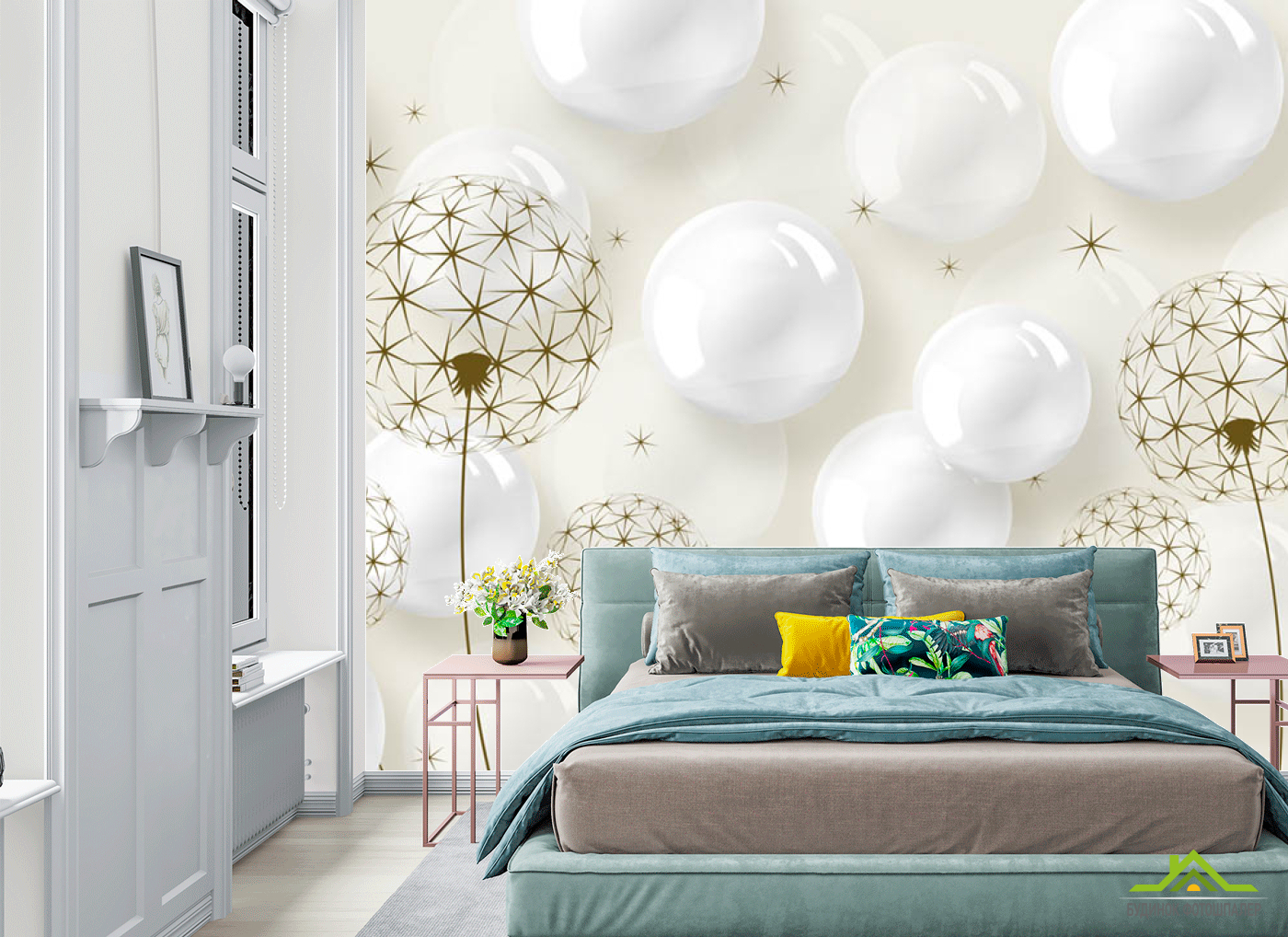 Фотошпалери Повітряні кулі і кульбаби