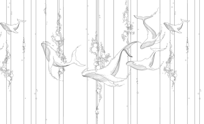 Фотошпалери Лінійні кити