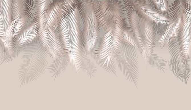 Фотообои бежевые листья на стену