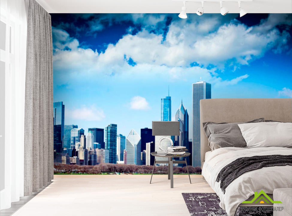 выбрать Фотообои Тучи, высотки Чикаго Фотообои Чикаго на стену