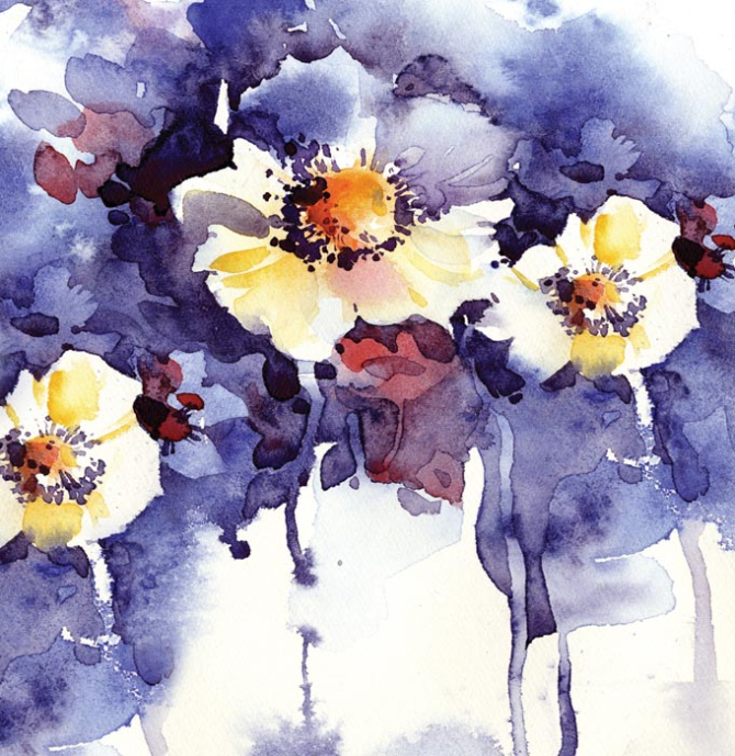 Фотошпалери Акварельні квіти