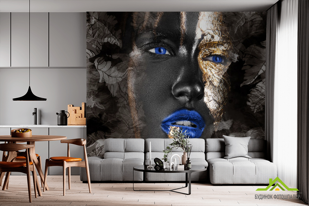 Фотообои лицо с золотом