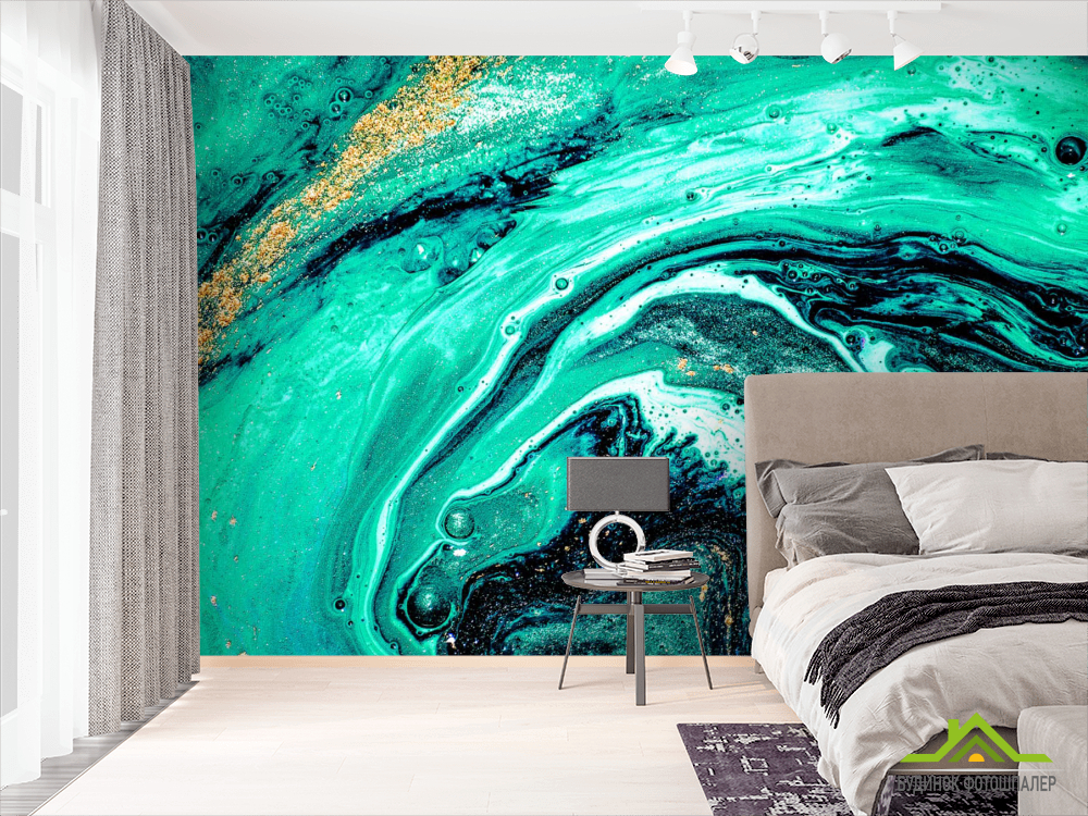 Фотошпалери Fluid art зелений