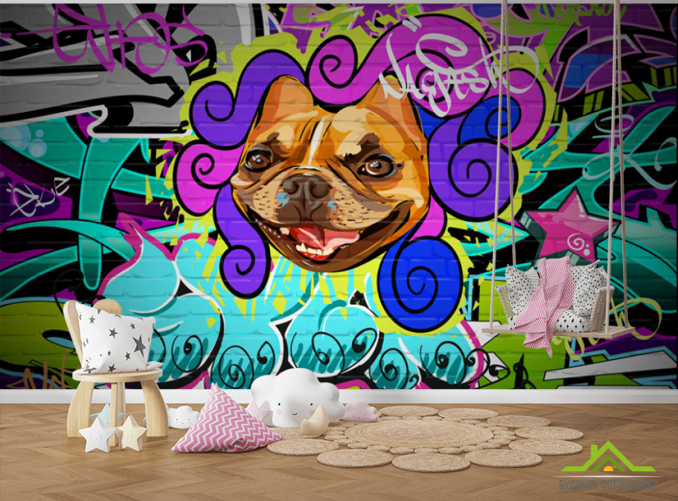 выбрать Фотошпалери Яскраве граффітті Фотообої для підлітка на стіну