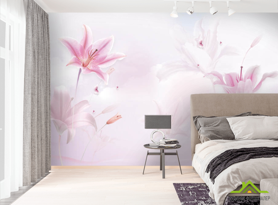 выбрать Фотообои Розовые лилии Фотообои Цветы на стену
