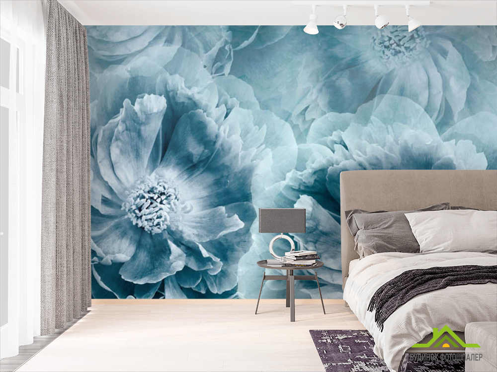 Фотошпалери бірюзові квіти