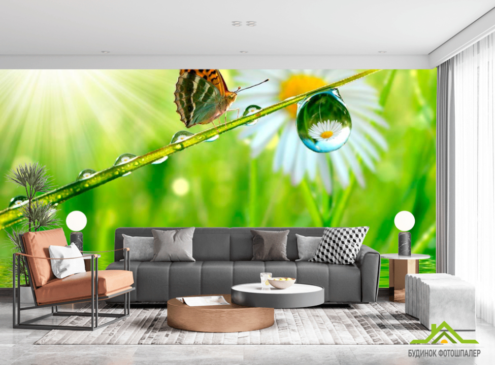 выбрать Фотошпалери Метелик над водою Фотошпалери Насікомі на стіну