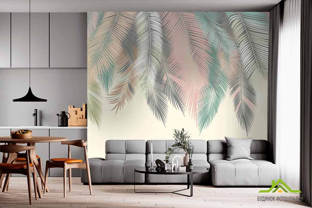 Фотошпалери яскраві листя пальми