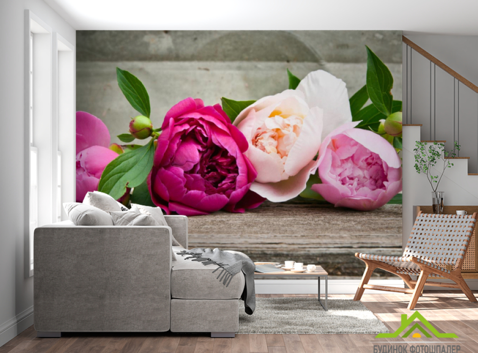 выбрать Фотошпалери рожеві півонії Фотошпалери Квіти на стіну