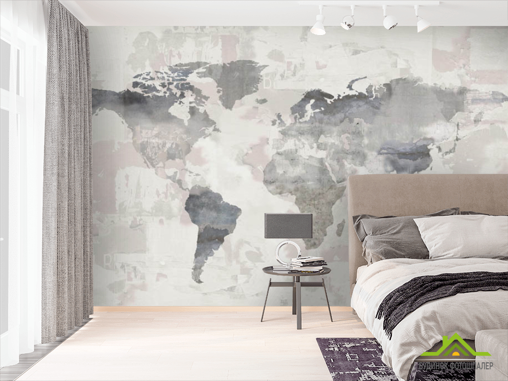 Фотообои Карта мира в пастельных тонах