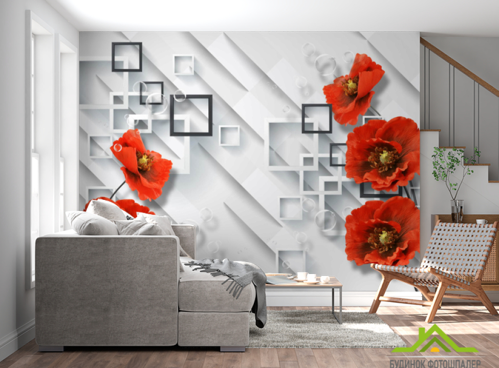 выбрать Фотошпалери 3Д маки Фотошпалери Квіти на стіну