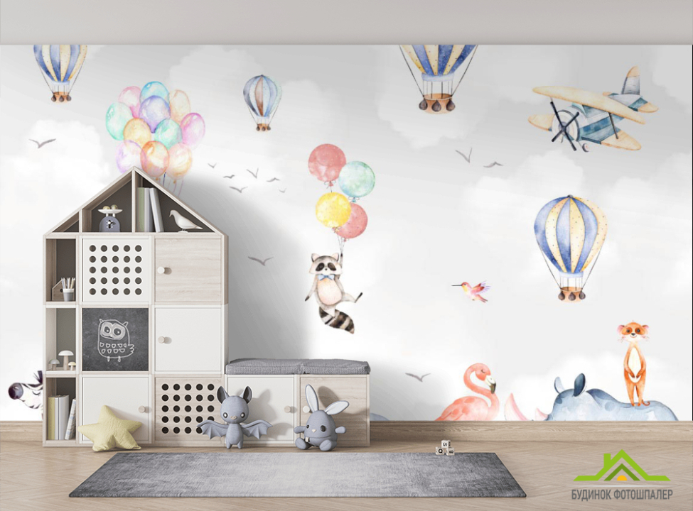 выбрать Фотообои Акварельные звери Фотообои в детскую на стену
