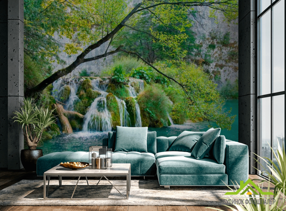 выбрать Фотошпалери Пробудження води Фотошпалери Водоспад на стіну