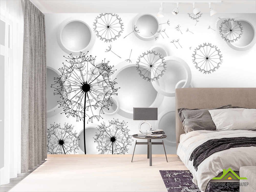 Фотообои Векторные 3д одуванчики