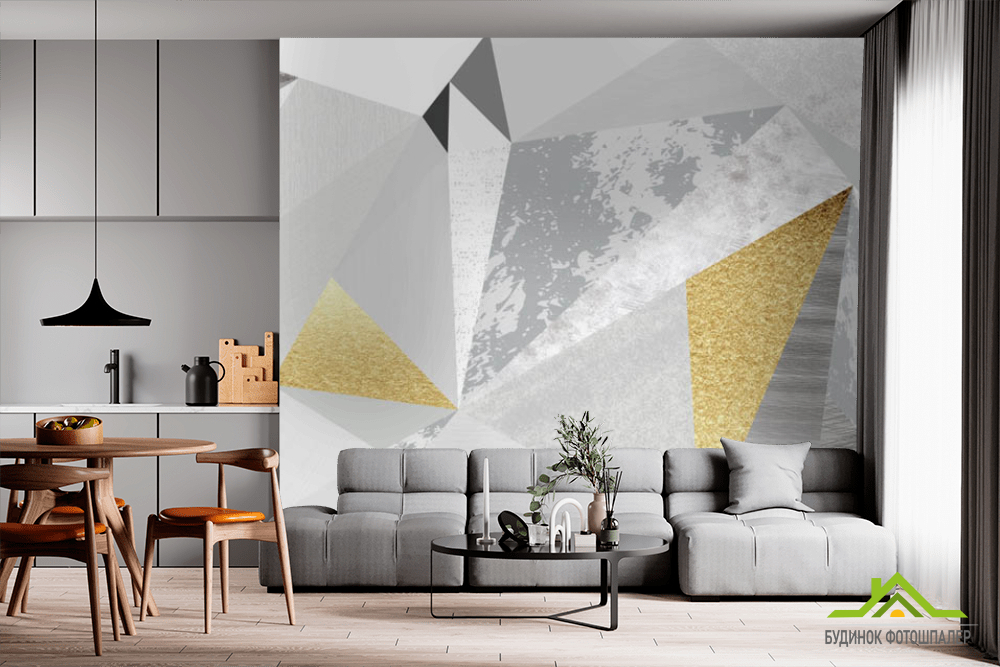 Фотообои Ромбы с золотом