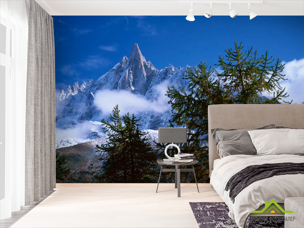 Фотошпалери Небо, гора, ялинки